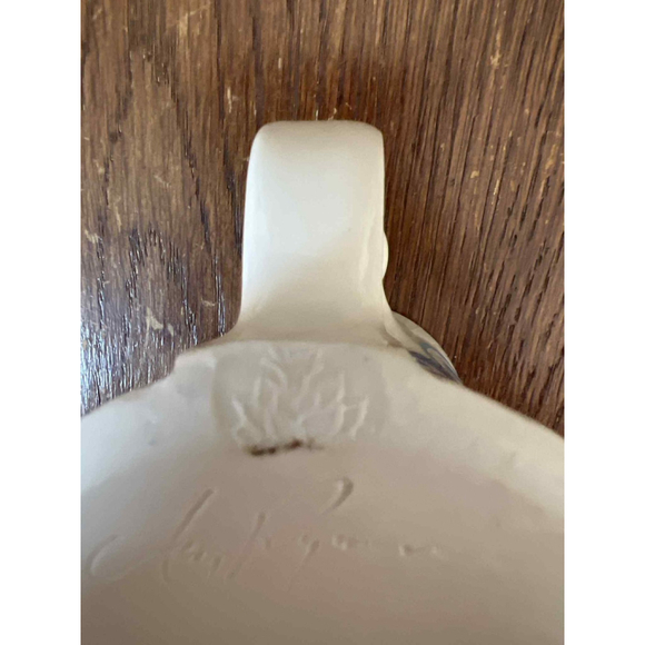 Signed Studio Pottery Owl Mug Blue & White Clay Ryman/Rymer? Lotus Mark Handmade - Picture 4 of 6